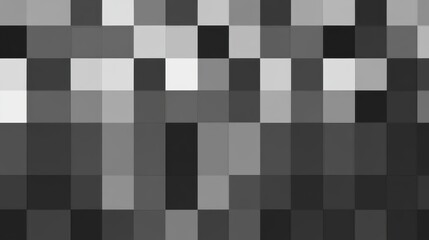 Poster - Abstract Black and White Pixel Art Design for Modern Backgrounds