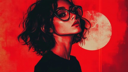 Poster - Abstract red background with smooth gradients and subtle textures, creating a bold and dynamic visual design for creative digital projects and high-impact graphic design elements