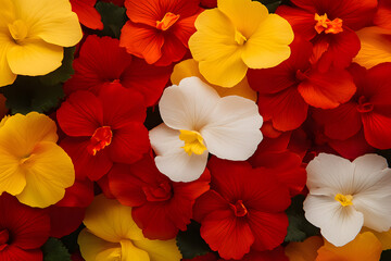 Aufkleber - A vibrant display of colorful flowers in shades of red, yellow, and white, creating a lively and cheerful floral arrangement