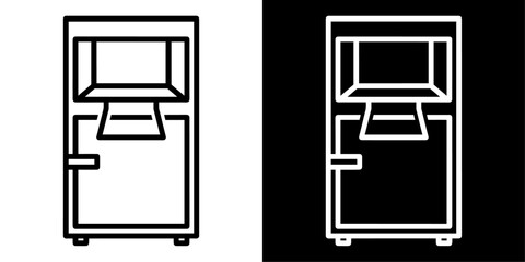 Fototapete - ofvs772 OutlineFilledVectorSign ofvs - clothing bin vector icon . sustainable fashion . second hand clothes . isolated transparent . black outline and filled version . AI 10 / EPS / PNG . g12118