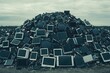 © Viktoriia - Mount of discarded monitors reflects technological waste and env