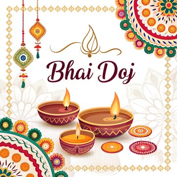 Happy bhai dooj lettering card