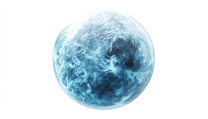 Poster - futuristic hologram of a digital globe with intricate global connections, ethereal light blue glow, 