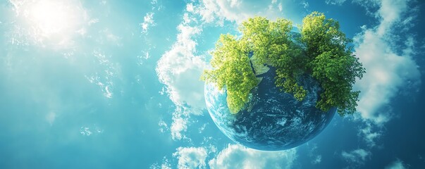 Wall Mural - Global environmental awareness on World Environment Day, thriving forests, pristine oceans, and wildlife conservation, clean and green planet, hyperrealistic, UHD