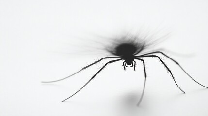 Black spider silhouette on white background.