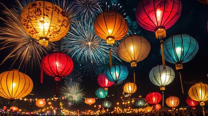 Traditional Chinese Lanterns at Daytime Festival