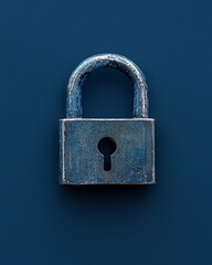 Aufkleber - Hightech digital padlock floating over a dark blue background, cyber security and fraud prevention technology, data protection for privacy and safety