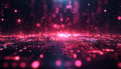 Leinwandbilder - Hightech microchip and computing processor, electronic circuit board glowing with data flow, advanced technology and generative AI theme, digital future