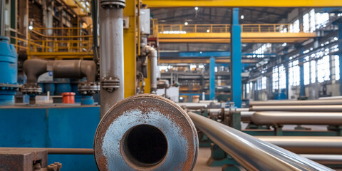Poster - Industrial equipment inside a large manufacturing facility