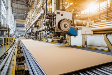 Poster - Production process in a manufacturing facility for wood panels