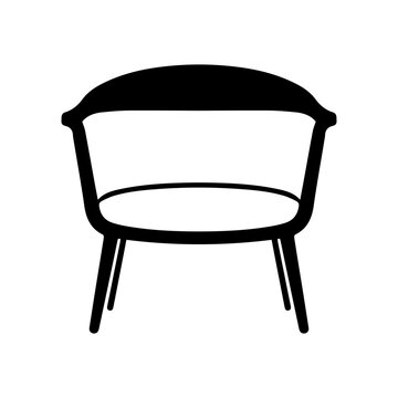 Minimalist Chair Logo Design Silhouette Vector Illustration