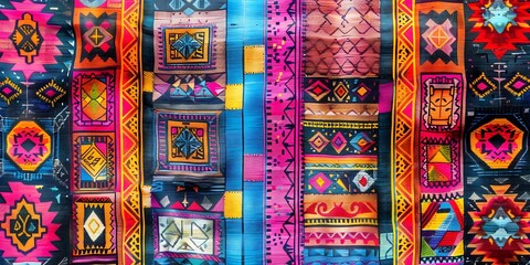 A colorful pattern with a variety of colors.
