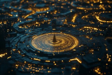Poster - a time machine surrounded by swirling light effects.