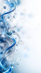 Poster - Abstract background featuring hexagon patterns with flowing blue lines and spheres in a modern design