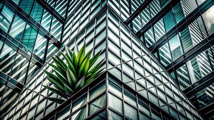 Poster - Abstract Black and White Diagonal Lines Double Exposure Stock Photo