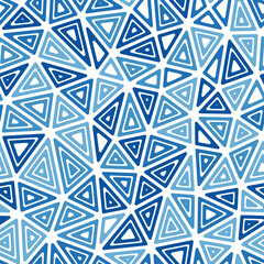 Poster - Triangles Background. Medium shape size. Multiple repeated inner triangles. Mono tone style. Repeatable pattern. Beautiful vector tiles. Seamless vector illustration.