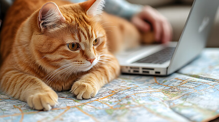 cat with laptop