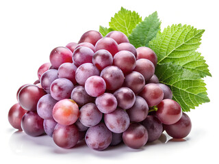 fresh purple grapes with green leaves - a vibrant cluster of purple grapes surrounded by fresh green