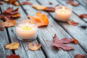 Sticker - Candle on Wooden Table