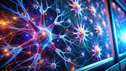 Poster - AI Brain Neural Pathways: High-Resolution 3D Medical Scan Diagnostic Screen