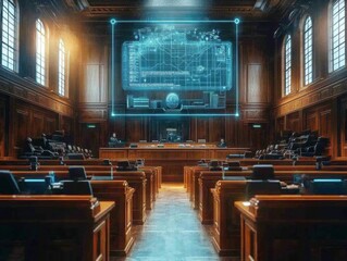 Aufkleber - Courtroom Hologram Data Presentation