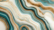 © Farhad - Luxurious teal and gold abstract fluid art painting background resembling ocean waves