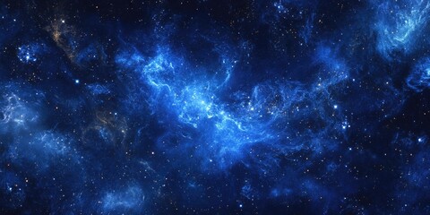 Wall Mural - blue nebula background with stars