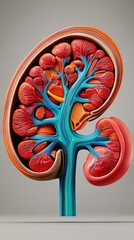 Wall Mural - Colorful anatomical illustration of a human organ. AI.