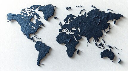 Poster - Exploration of Minimalism Through a Monochrome World Map on a Smooth Canvas Background