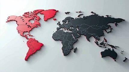 Poster - Elegant Monochrome World Map Design Highlighting Geography With Minimalist Features