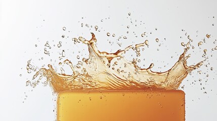 Aufkleber - Dynamic Splash of Caramel Creating a Bold Visual Effect Against a Neutral Backdrop
