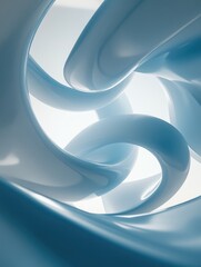 Poster - White and Blue Swirl Close Up