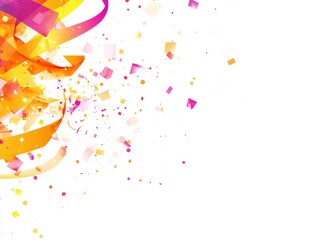 Wall Mural - Dynamic Orange and Pink Confetti Burst: A Festive Abstract Design