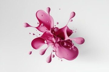 Aufkleber - Pink paint explodes in a dynamic splash, creating an abstract, vibrant artwork.