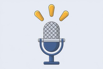 Poster - A retro microphone icon, symbolizing podcasting, broadcasting, or audio recording.