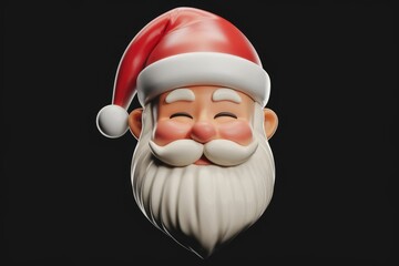 Aufkleber - Smiling Santa Claus head, 3D render, Christmas character, jolly expression.