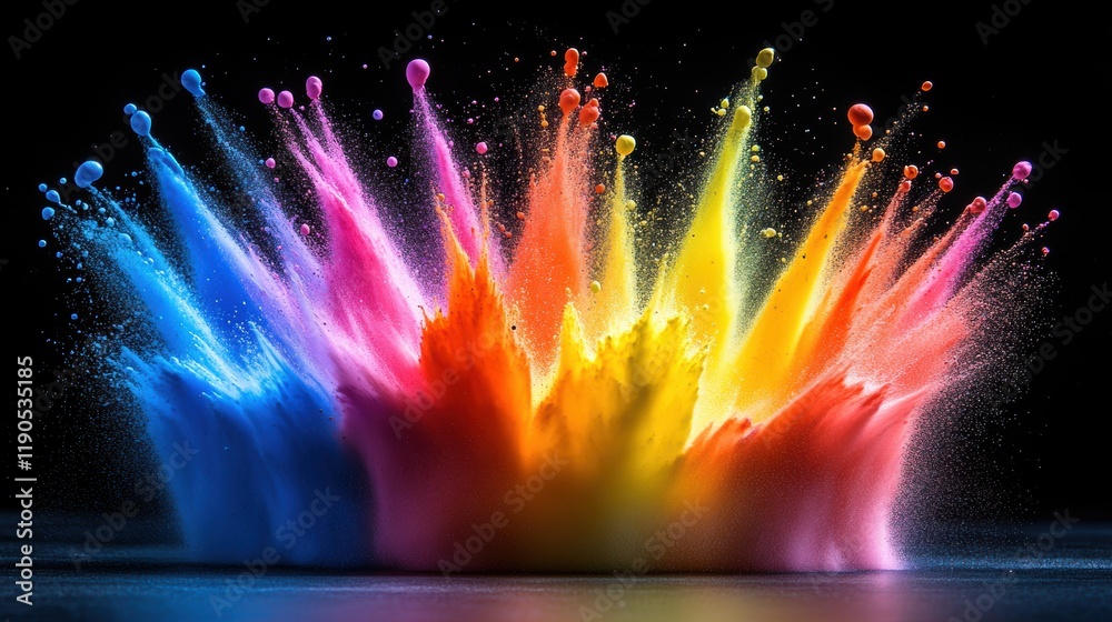 Color Powder Splashes Color powder splash rainbow background paint holi smoke colour . Powder ...