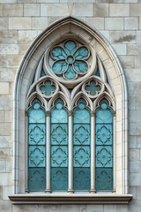 Poster - A closeup Image of a Gothic Window. Intricate details. Created with Generative AI technology