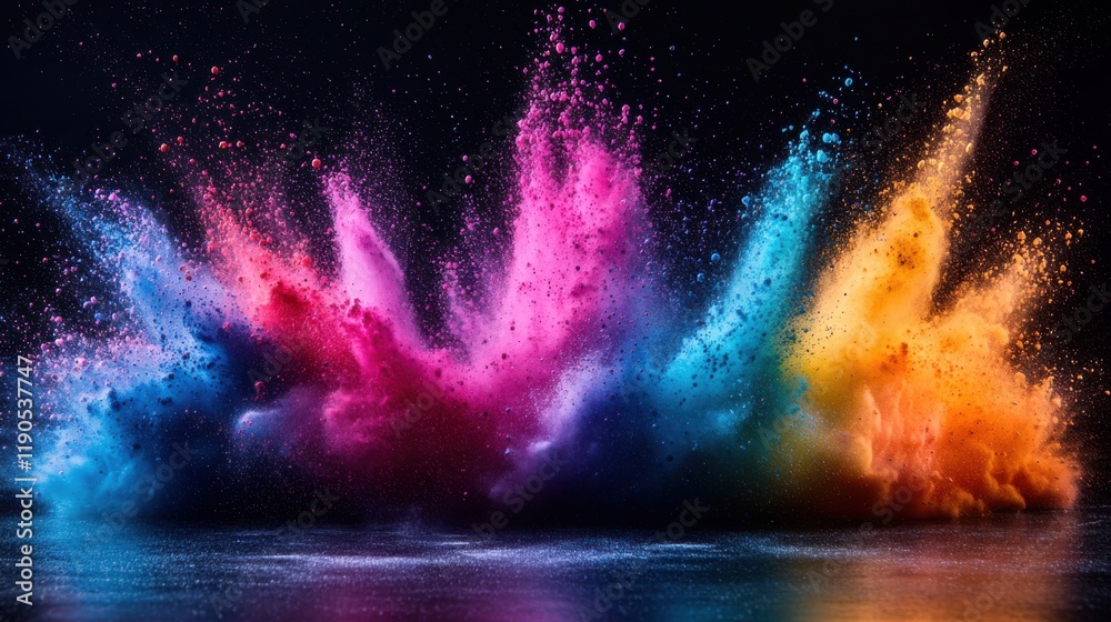 Color powder splash rainbow background paint holi smoke colour . Powder ...