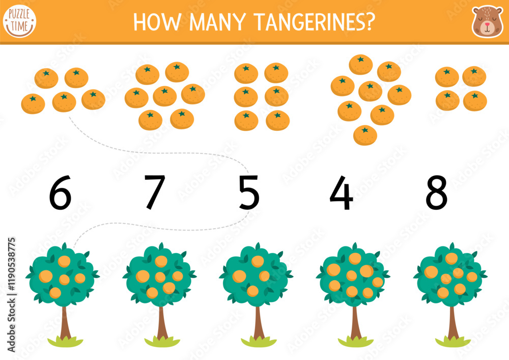 Match the numbers capybara game with tangerine or orange tree. Capibara ...