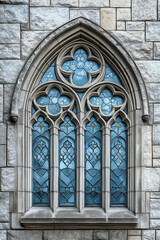 Poster - A closeup Image of a Gothic Window. Intricate details. Created with Generative AI technology