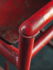 Canvas Print - Red wooden chair