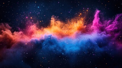 Color powder splash rainbow background paint holi smoke colour . Powder color splash explosion dust ink burst splatter white texture isolated black spray party blue wallpaper cloud pink stain