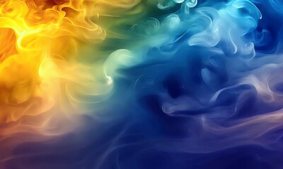 Wall Mural - a vibrant abstract swirl of orange and blue hues, creating a dynamic and visually captivating backgr