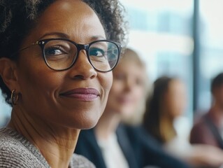 Canvas Print - Woman Leading Group Discussion