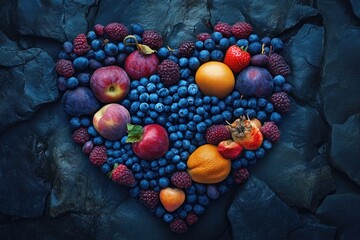 Poster - Fruit and Berry Heart