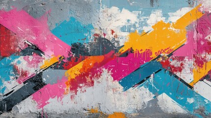 Wall Mural - A colorful painting with a lot of paint splatters