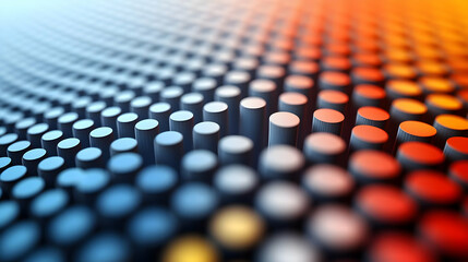 Poster - Abstract 3D Render of Colorful Cylinders Forming a Wave Pattern