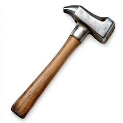 hammer isolated on white background with shadow. hammer with head and handle for construction top view