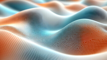 Poster - Abstract 3D rendering of colorful wave pattern with pixelated texture
